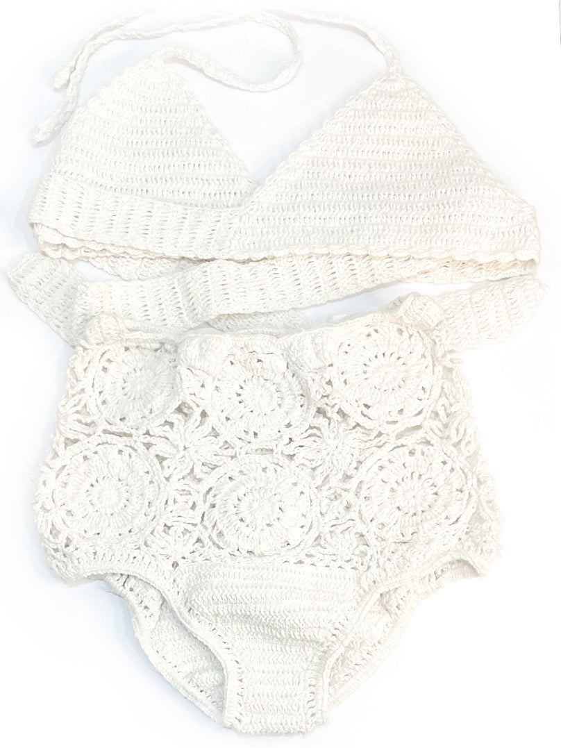 ❤ Crochet bikini with high waisted bottom - various colours