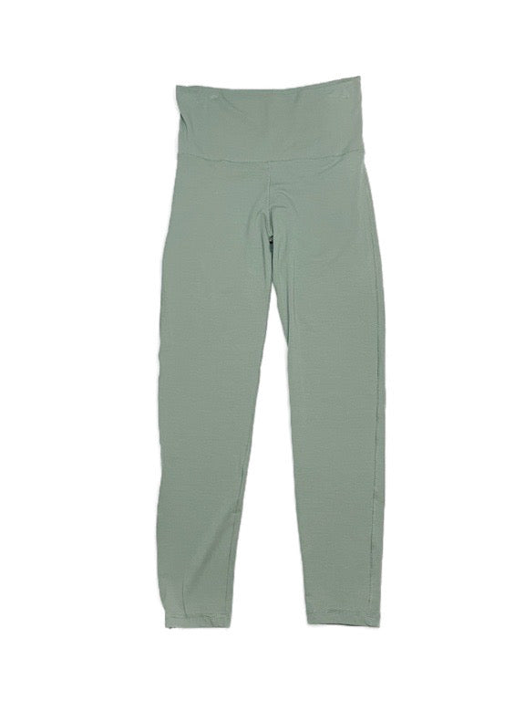 Long Sage leggings with wide waistband.