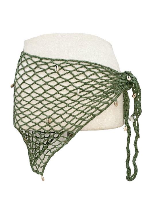 ❤ Fishnet crochet wrap skirt/top/scarf - various colours