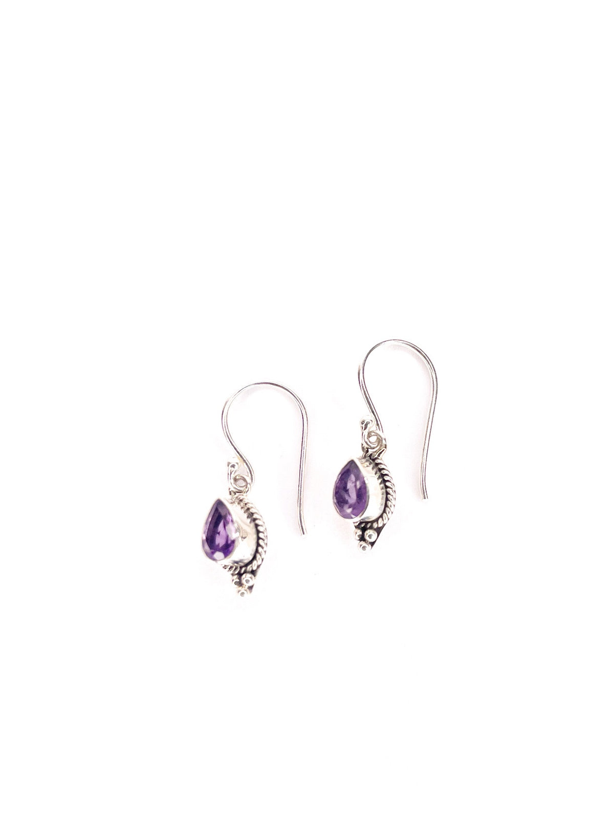 Sterling Silver Amethyst drop earrings