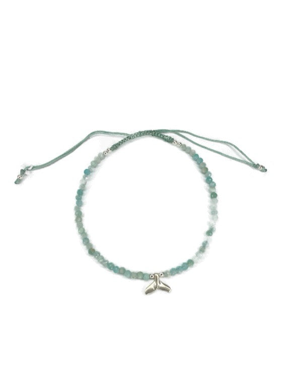 Crystal bracelet with whale tale