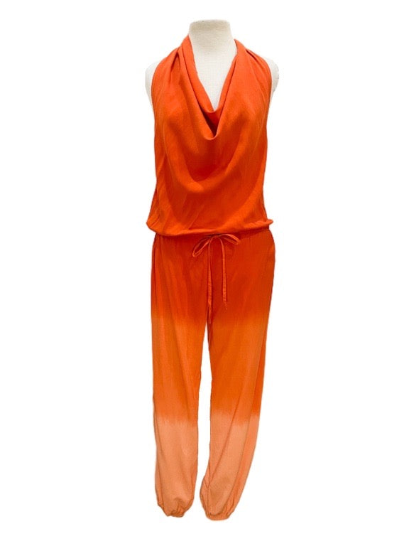 Jumpsuit Halter neck cowl front - various