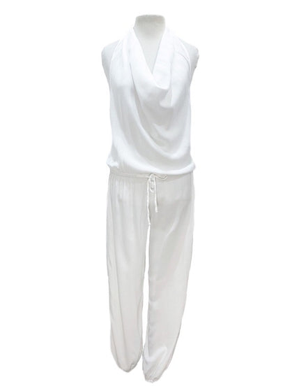 Jumpsuit Halter neck cowl front - various