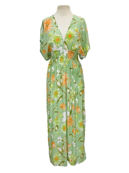Lia double V dress with waist ruching - various