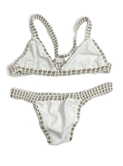 Bikini with contrast crochet trim - various