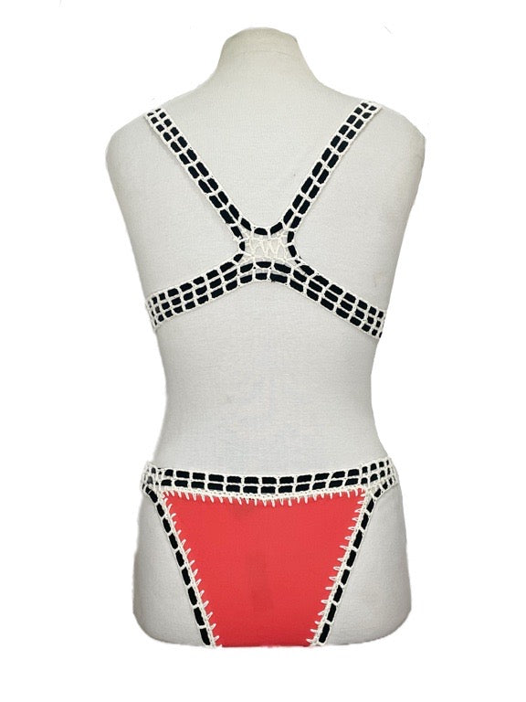 Bikini with contrast crochet trim - various