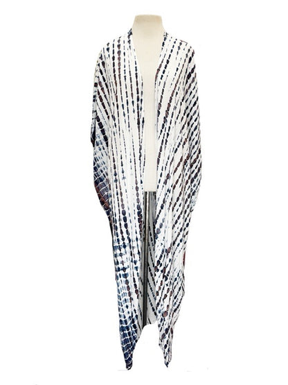 Kimono jacket long with belt - various