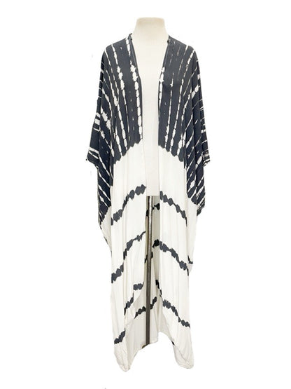 Kimono jacket long with belt - various