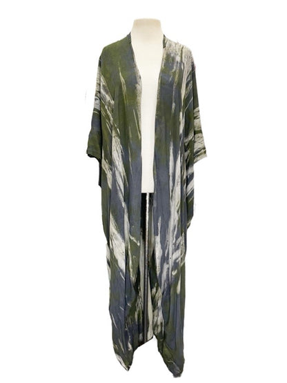 Kimono jacket long with belt - various