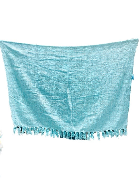 ❤Cotton & Rami bedthrow with tassels - various(single)