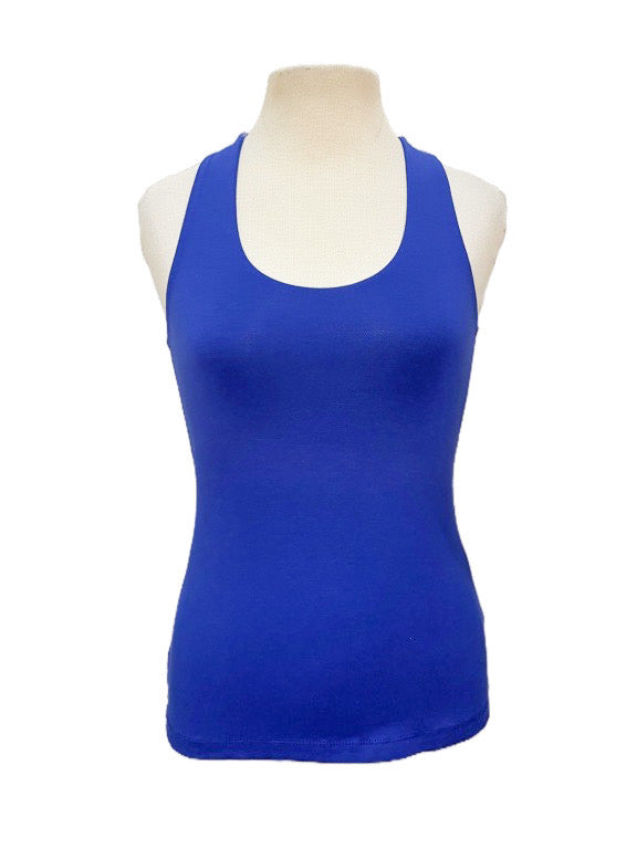 Yoga tank top with criss-cross back detail - various