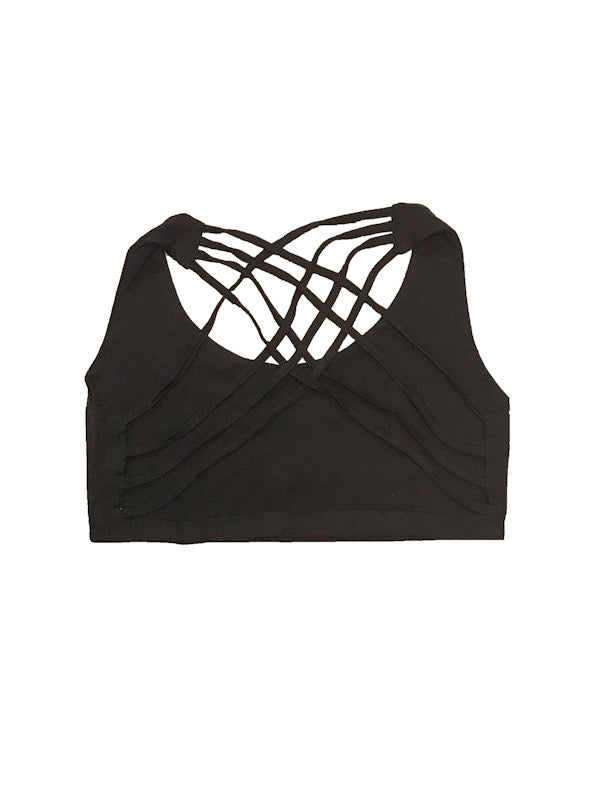 Bralette - Criss-cross multi strap back with print
