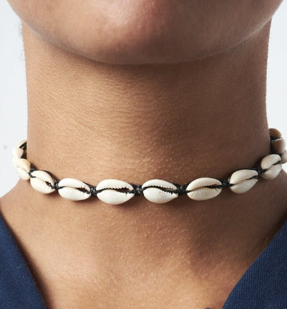 Cowry shell choker - various