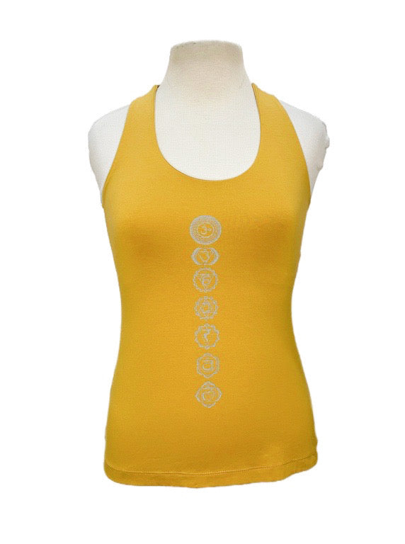 Yoga tank top with criss-cross back detail - various