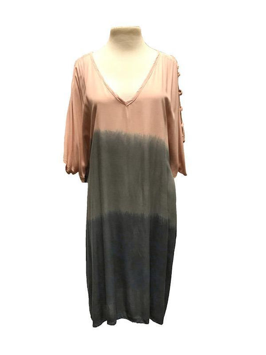 V-neck with ladder sleeve detail Summer Dress
