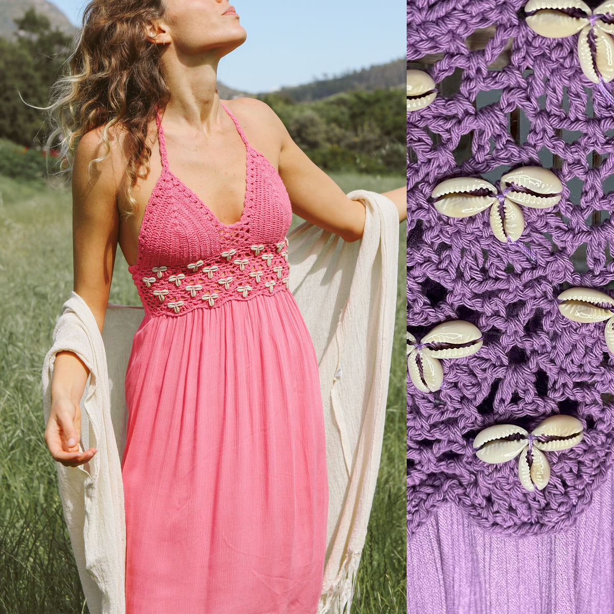 Kipas with cowry detail Short crochet dress  - various