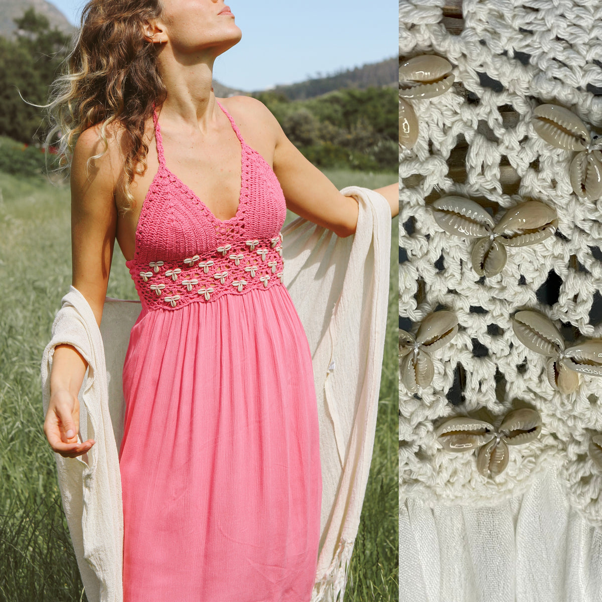 Kipas with cowry detail Short crochet dress  - various