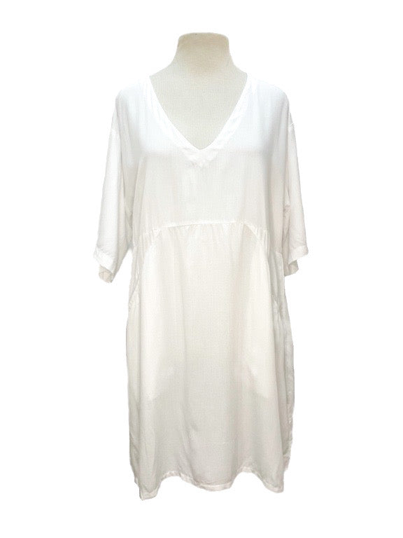 Tunic Pocket dress with elbow length sleeves - various