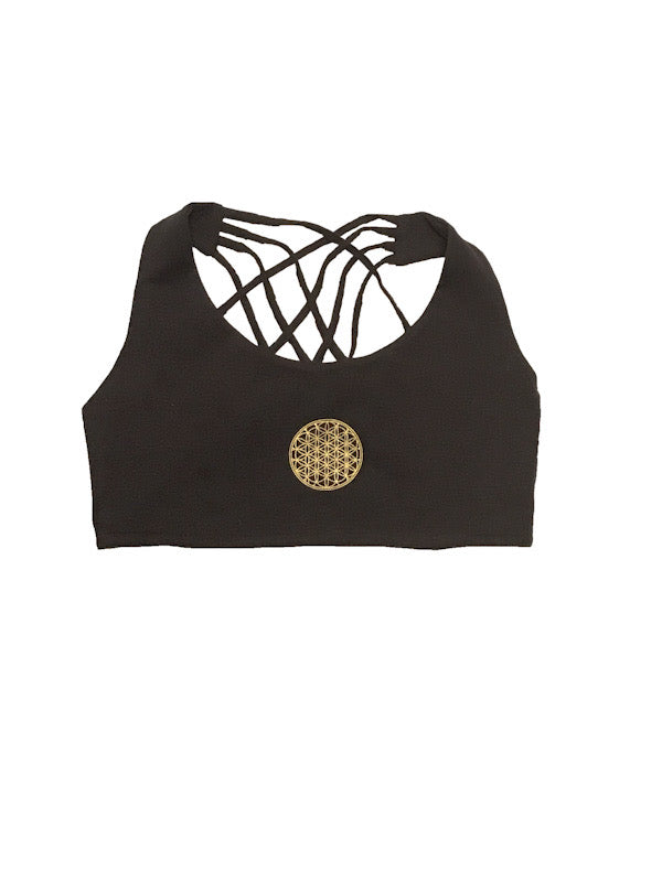 Bralette - Criss-cross multi strap back with print