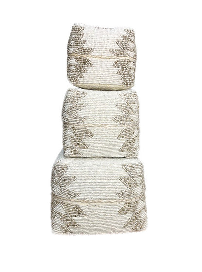 Hand beaded nesting box set - set of three - various