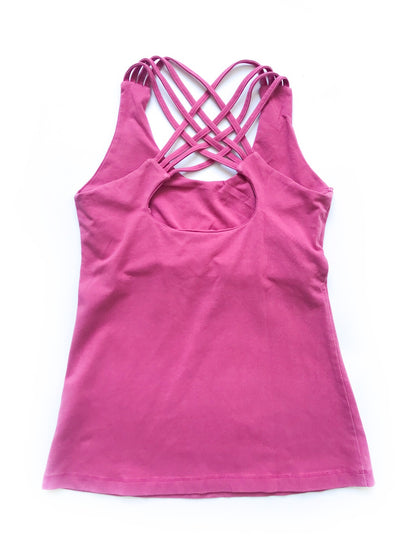 Tank top - stone washed criss cross back